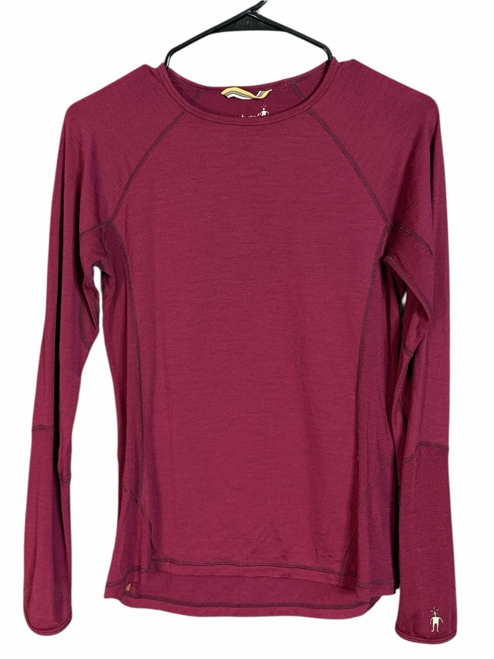 Smartwool Women's Classic Thermal Merino Base Layer Crew in Burgundy Medium - Picture 2 of 8